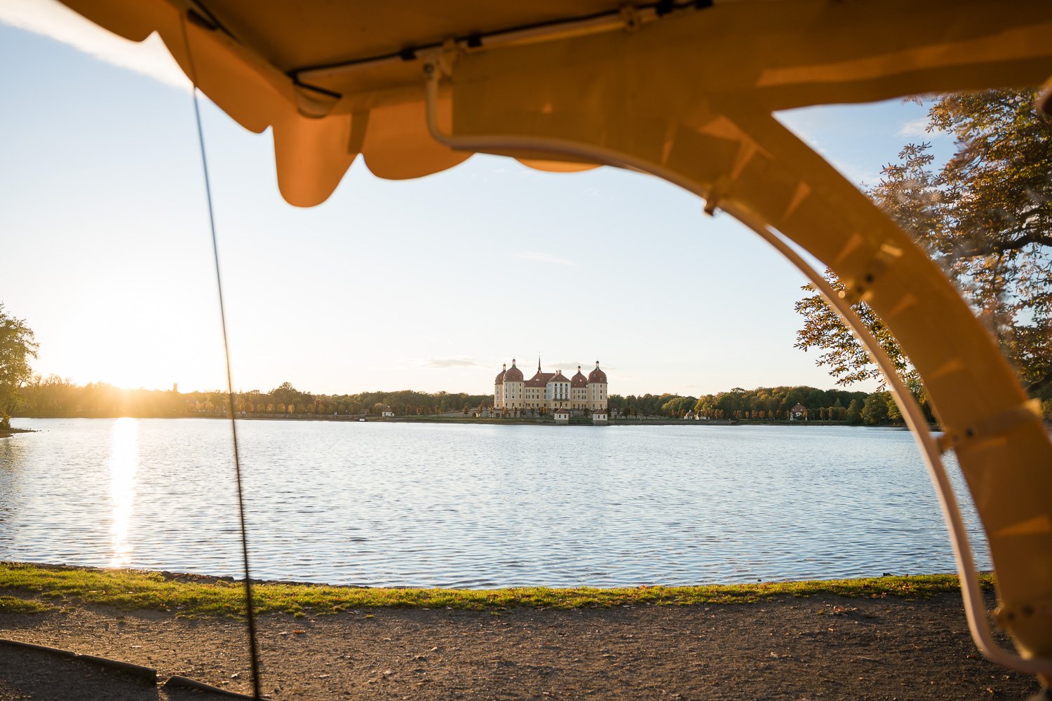 Hochzeitsfotograf Moritzburg Hochzeitsfotograf Moritzburg Schloß im Sonnenuntergang