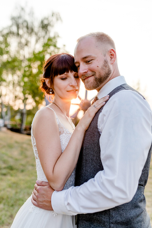 Aufnahmen Brautpaar Sonnenuntergang Marienschacht Bannewitz