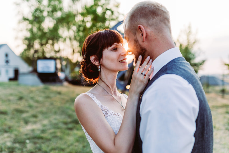 Aufnahmen Brautpaar Sonnenuntergang Marienschacht Bannewitz