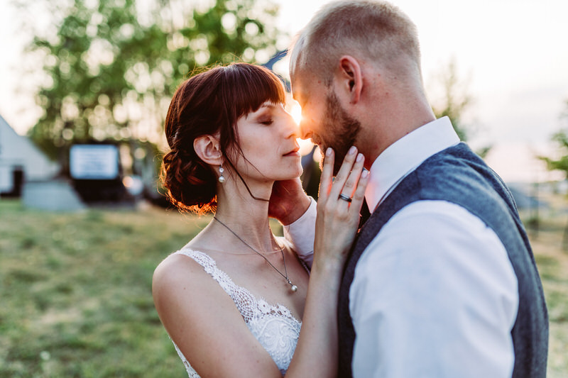 Aufnahmen Brautpaar Sonnenuntergang Marienschacht Bannewitz