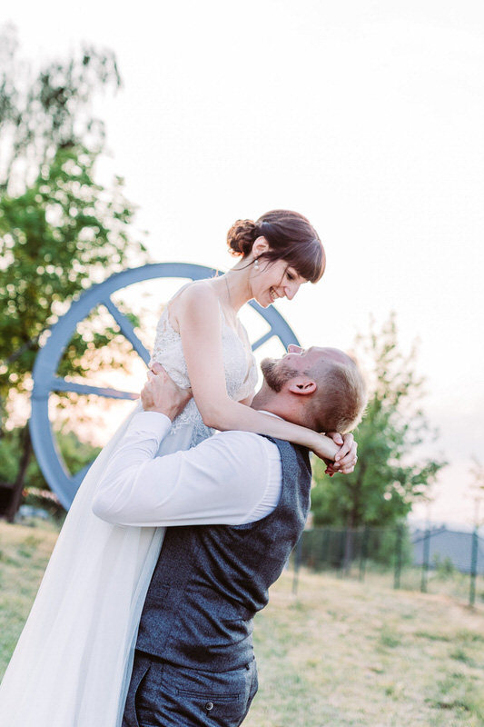 Aufnahmen Brautpaar Sonnenuntergang Marienschacht Bannewitz