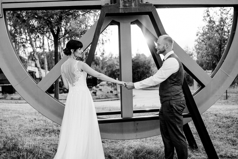 Aufnahmen Brautpaar Sonnenuntergang Marienschacht Bannewitz